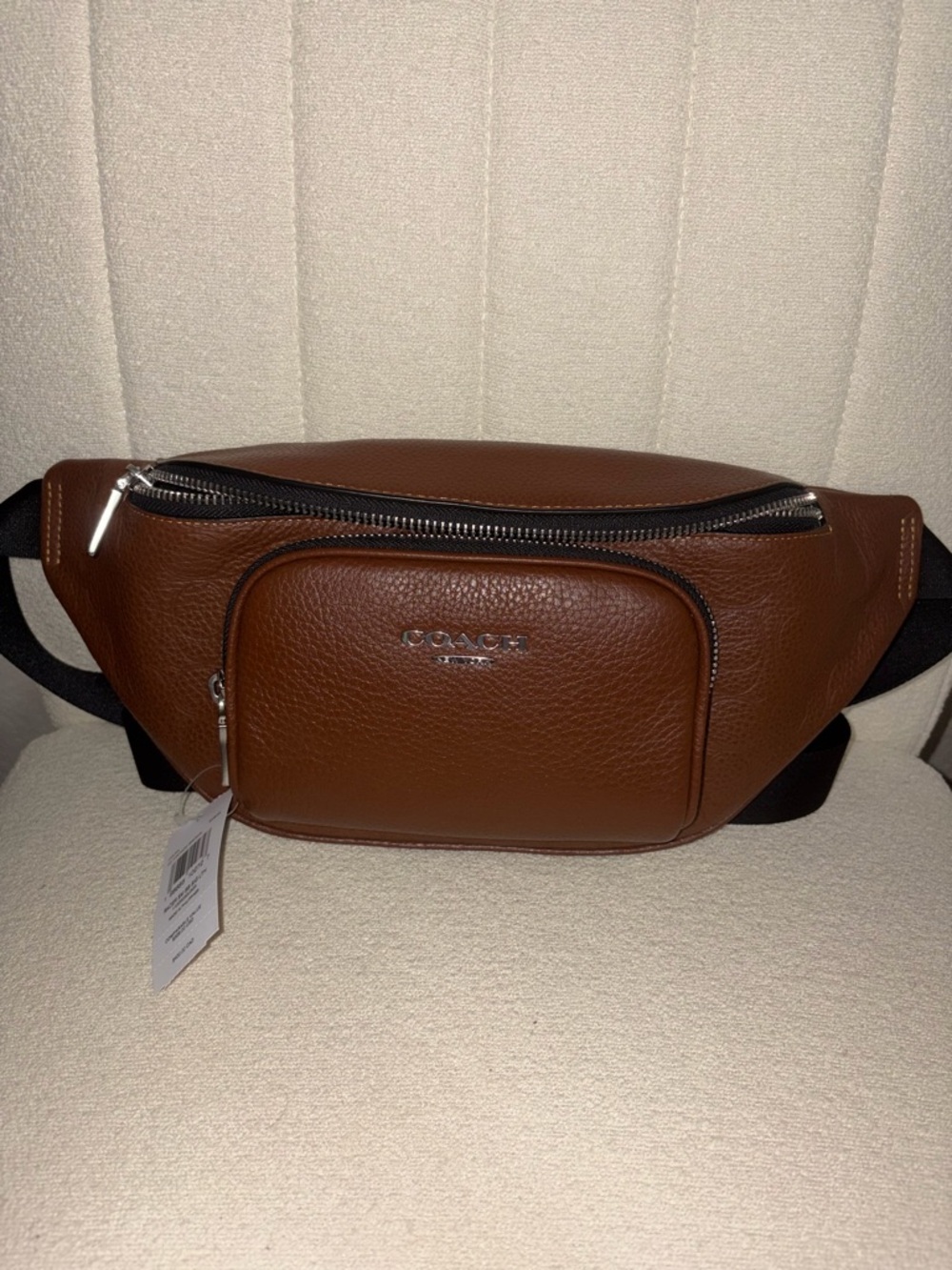NWT Coach Racer Small Belt Bag Pebble Leather Vintage Brown Crossbody CDC44